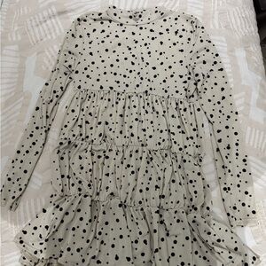 Nasty Gal Cream and Black Polka Dot Mini Dress